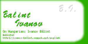 balint ivanov business card