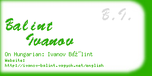 balint ivanov business card